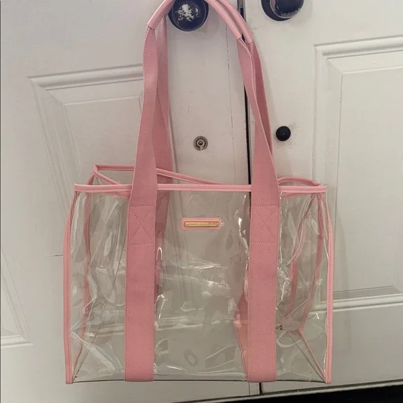 Poppy & Peonies Pink Transparent beach tote - Picture 5 of 7